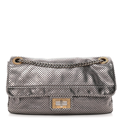 Chanel Metallic Crackled Calfskin Perforated Drill Flap Bronze 1 of 10