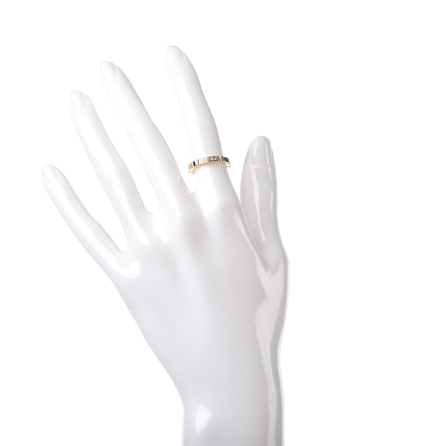 18K Yellow Gold Diamond Maillon Panthere Wedding Band Ring 48 4.5