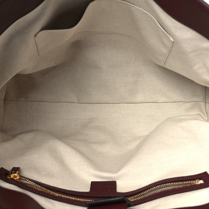Gucci Monogram Textured Dollar Calfskin Web Medium Ophidia Shopping Tote Sahara Rubino Chardonnay 5 of 8