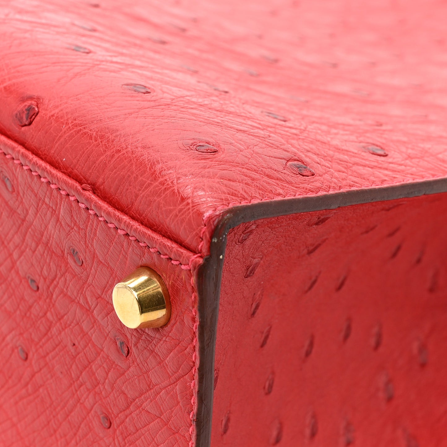 Ostrich Kelly Sellier 32 Rouge Vif