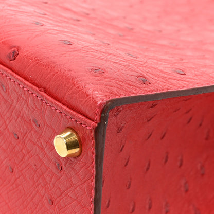 Hermes Ostrich Kelly Sellier 32 Rouge Vif 16 of 16