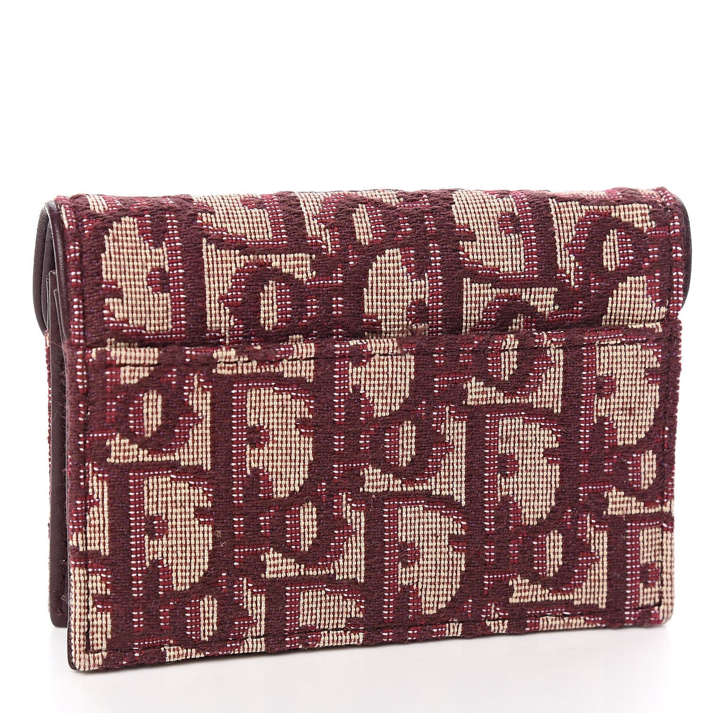 Oblique Saddle Card Holder Bordeaux