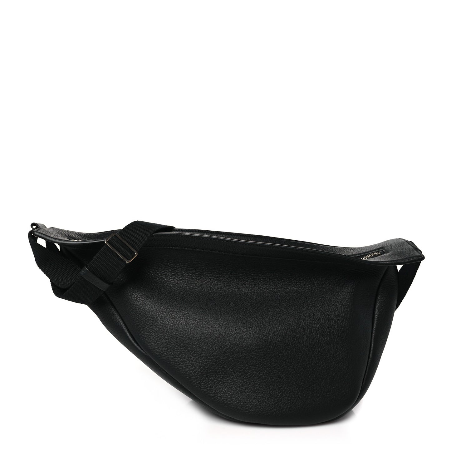 Grained Calfskin Large Slouchy Banana Bag Black
