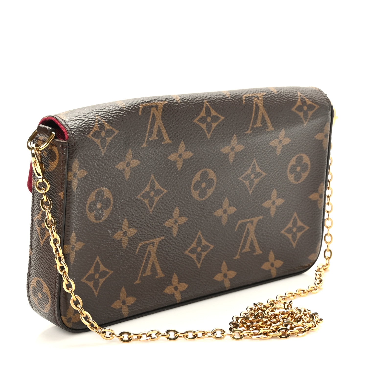 Louis Vuitton Monogram Pochette Felicie Chain Wallet Fuchsia 3 of 8
