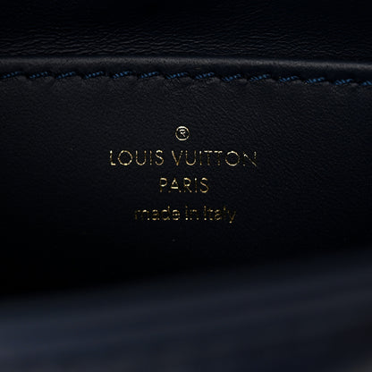 Louis Vuitton Lambskin Malletage Top Handle GO-14 MM Bleu Marine 6 of 9