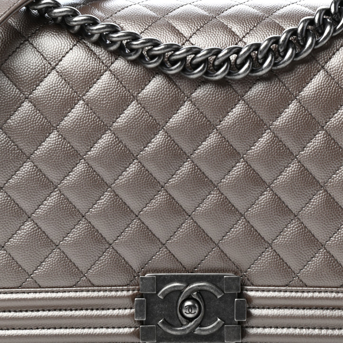 Metallic Caviar Quilted New Medium Boy Flap Copper