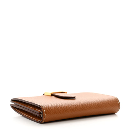 Hermes Epsom Bearn Card Holder Wallet Gold 4 of 7