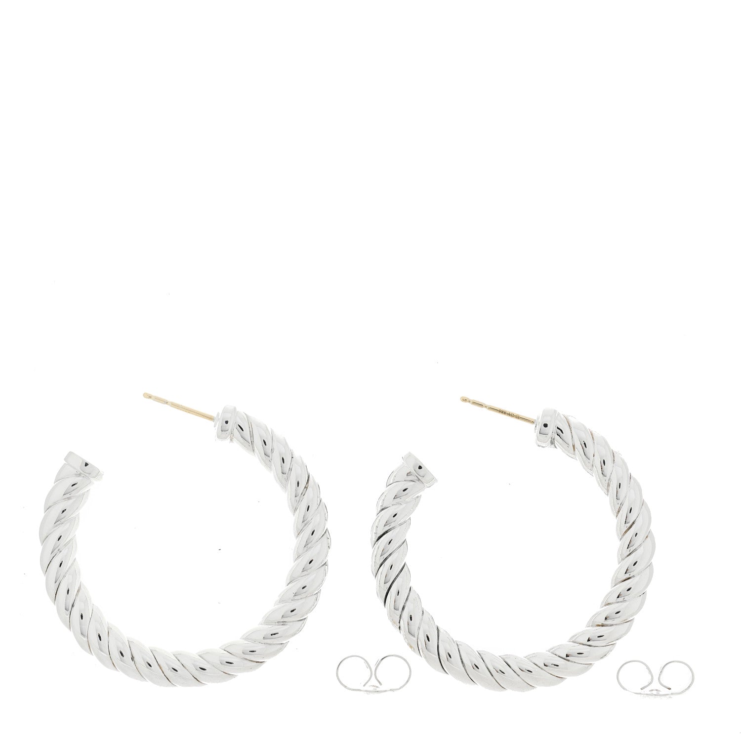 David Yurman Sterling Silver Sculpted Cable Hoop Earrings 3 of 4