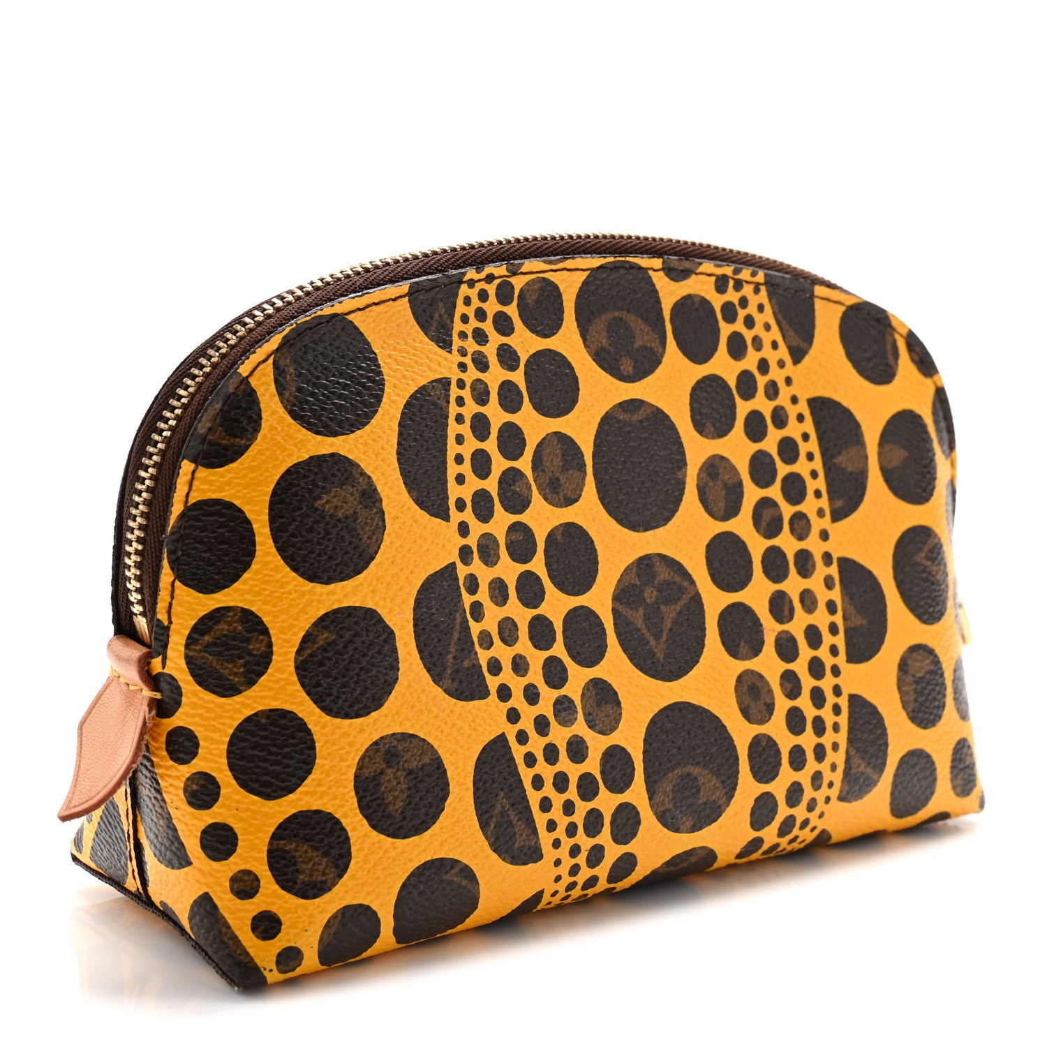 Louis Vuitton Monogram Kusama Pumpkin Dots Cosmetic Pouch Yellow 3 of 10