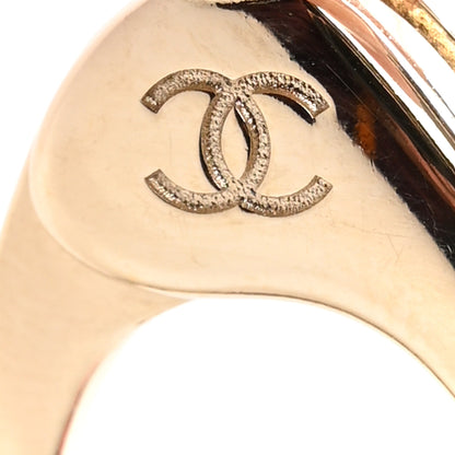 Chanel Calfskin Metal Resin CC Quilted Flap Bag Charm Gold Black 3 of 4