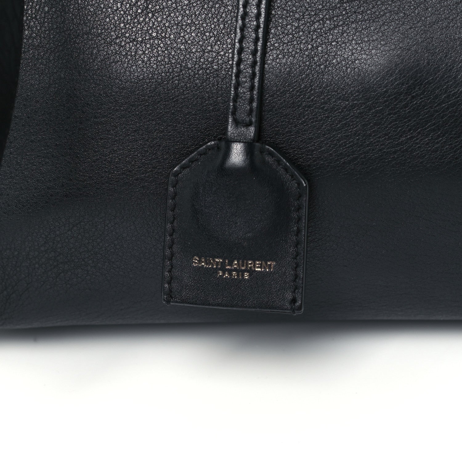 Saint Laurent Smooth Calfskin Crocodile Embossed Small Monogram Downtown Cabas Black 8 of 12