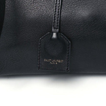 Saint Laurent Smooth Calfskin Crocodile Embossed Small Monogram Downtown Cabas Black 8 of 12