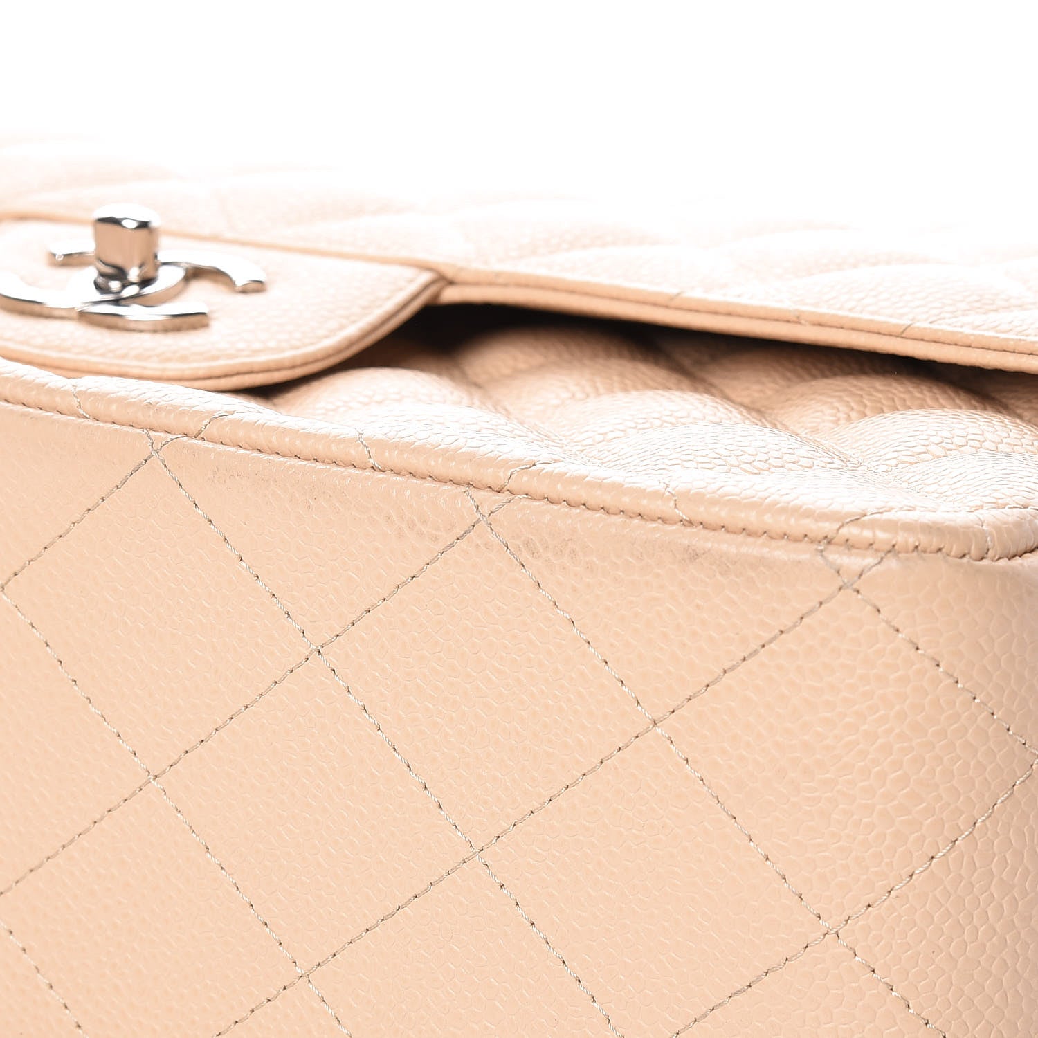 Chanel Caviar Quilted Jumbo Double Flap Beige Clair 11 of 18