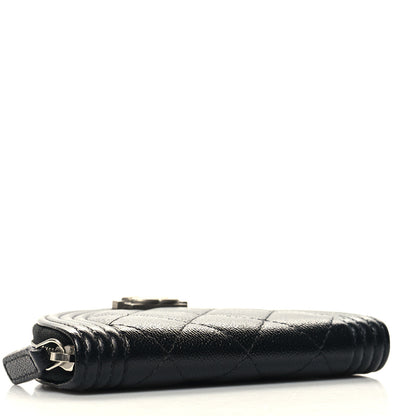 Chanel Caviar Quilted Boy Zipped Coin Purse Black 4 of 9