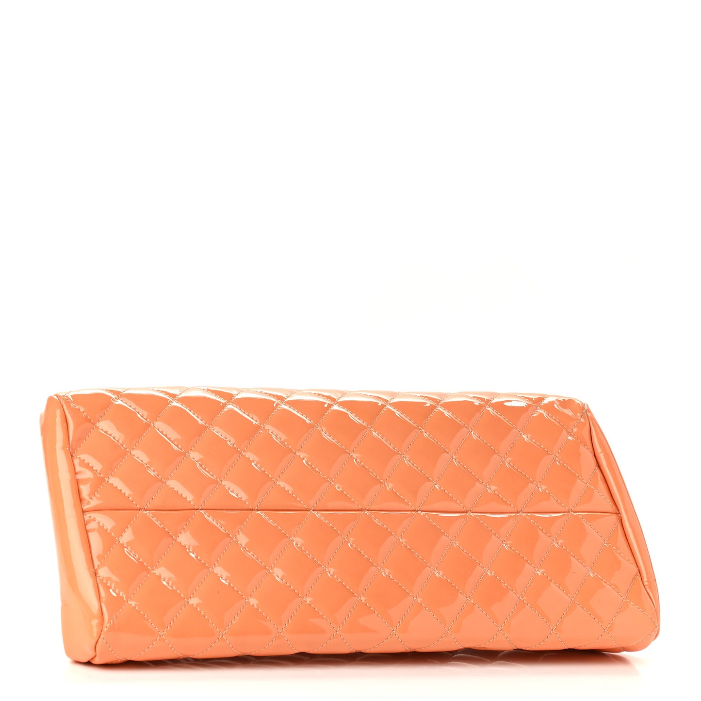 Patent Quilted Medium Just Mademoiselle Bowling Bag Orange
