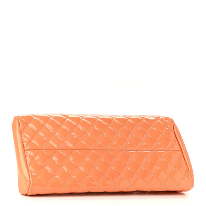 Chanel Patent Quilted Medium Just Mademoiselle Bowling Bag Orange 4 of 9