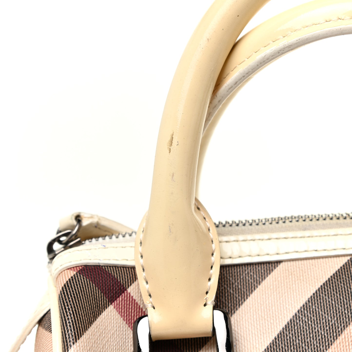 Supernova Check Patent Mini Chester Bowling Bag White