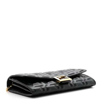 Fendi Nappa Matisse FF Embossed Continental Wallet On Chain Black Black 4 of 12
