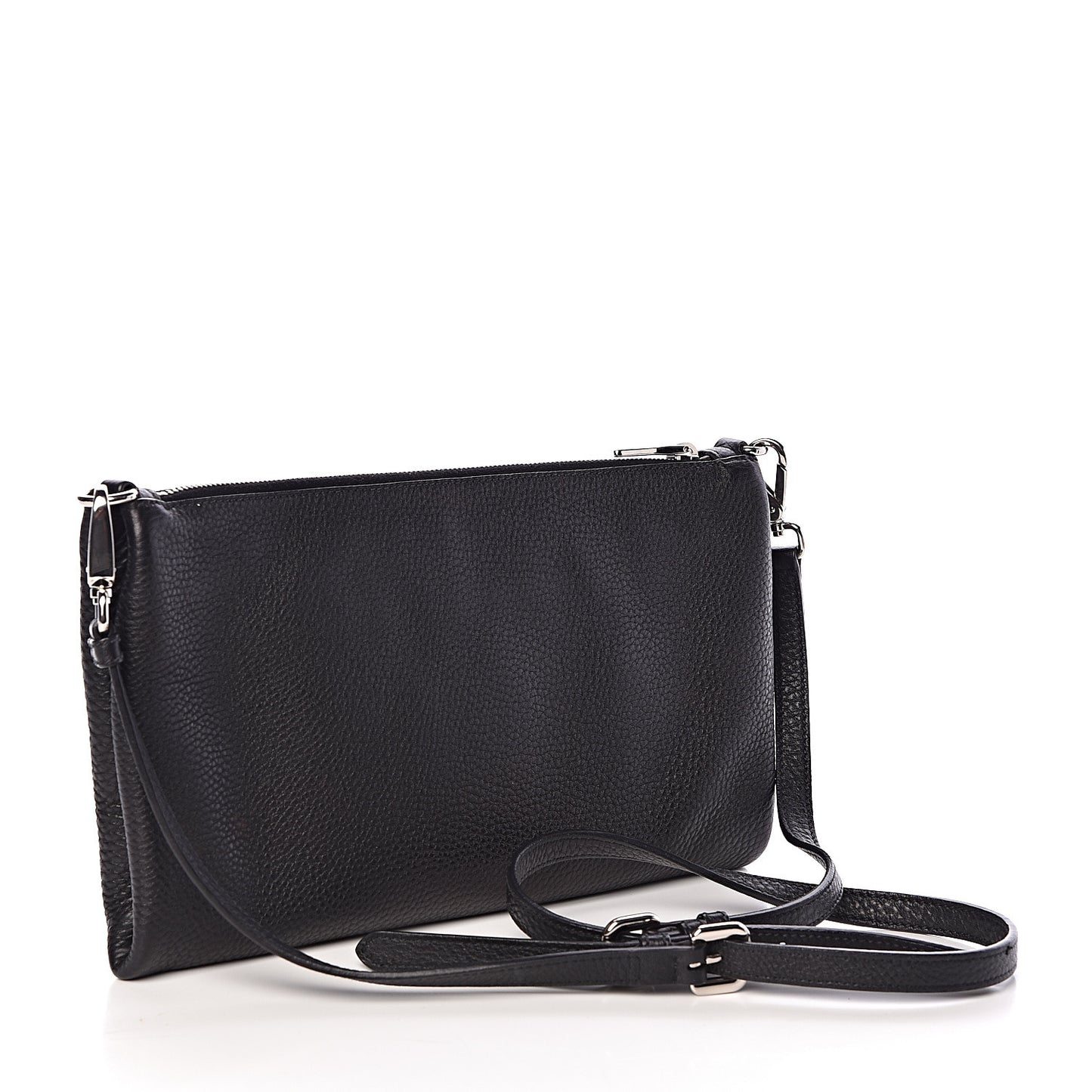 Vitello Daino Crossbody Bag Black