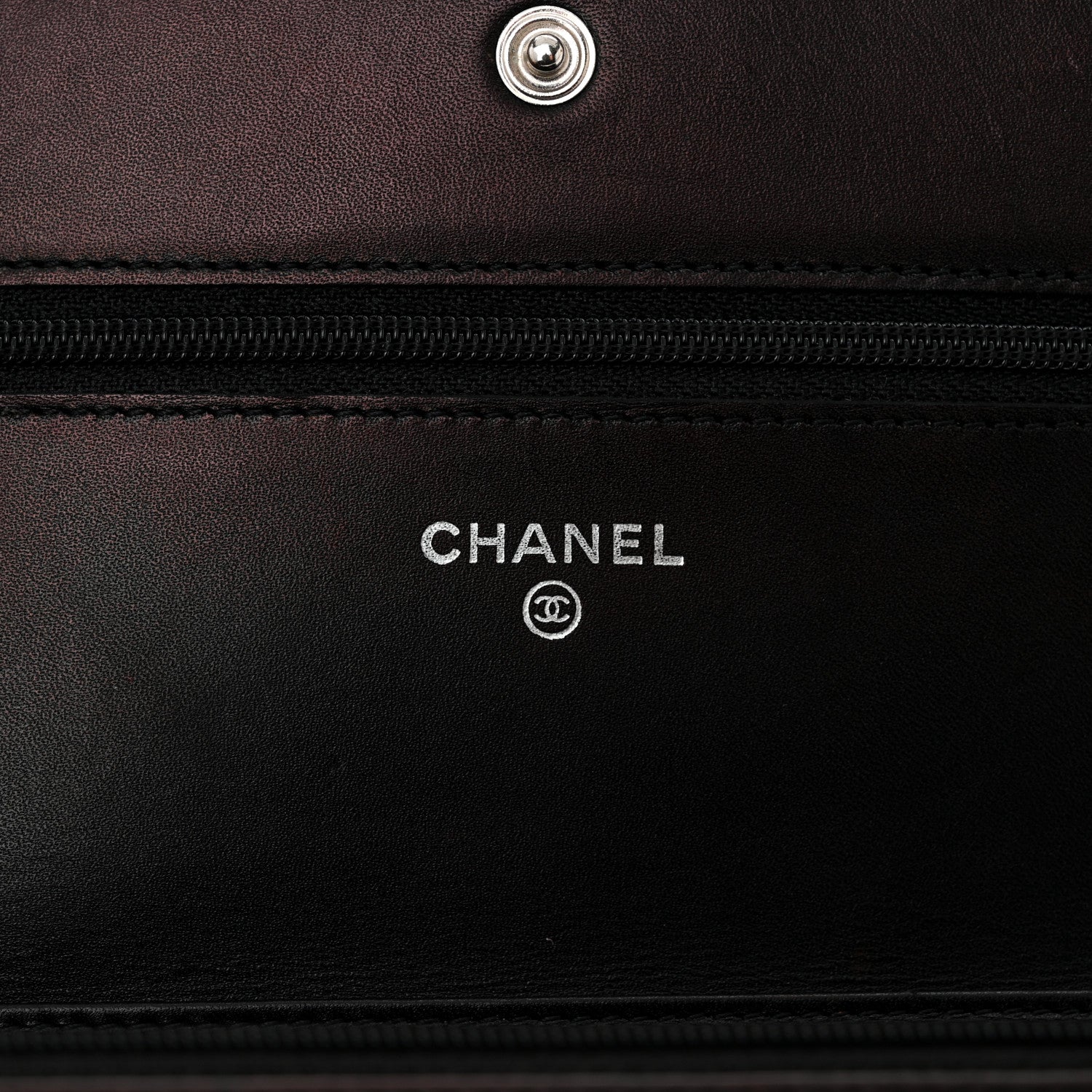 Chanel Calfskin Quilted Cambon Wallet on Chain WOC Black Silver 6 of 11