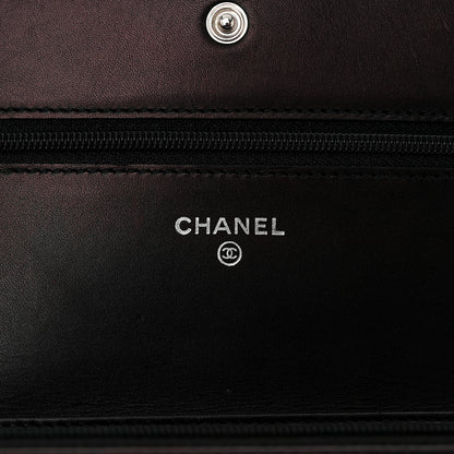 Chanel Calfskin Quilted Cambon Wallet on Chain WOC Black Silver 6 of 11