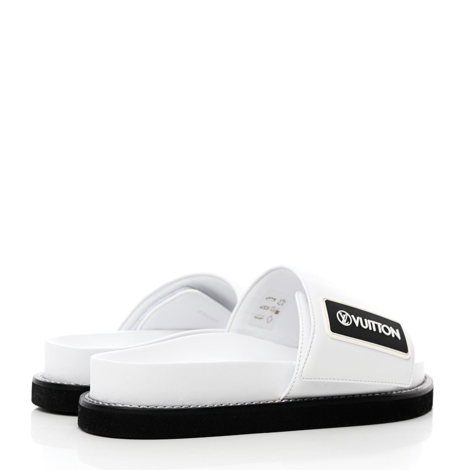 Louis Vuitton Calfskin Sunset Flat Mule Sandals 37 White 8 of 18