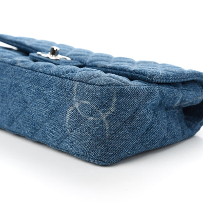 Chanel Denim Quilted CC Print Medium Single Flap Blue 7 of 11