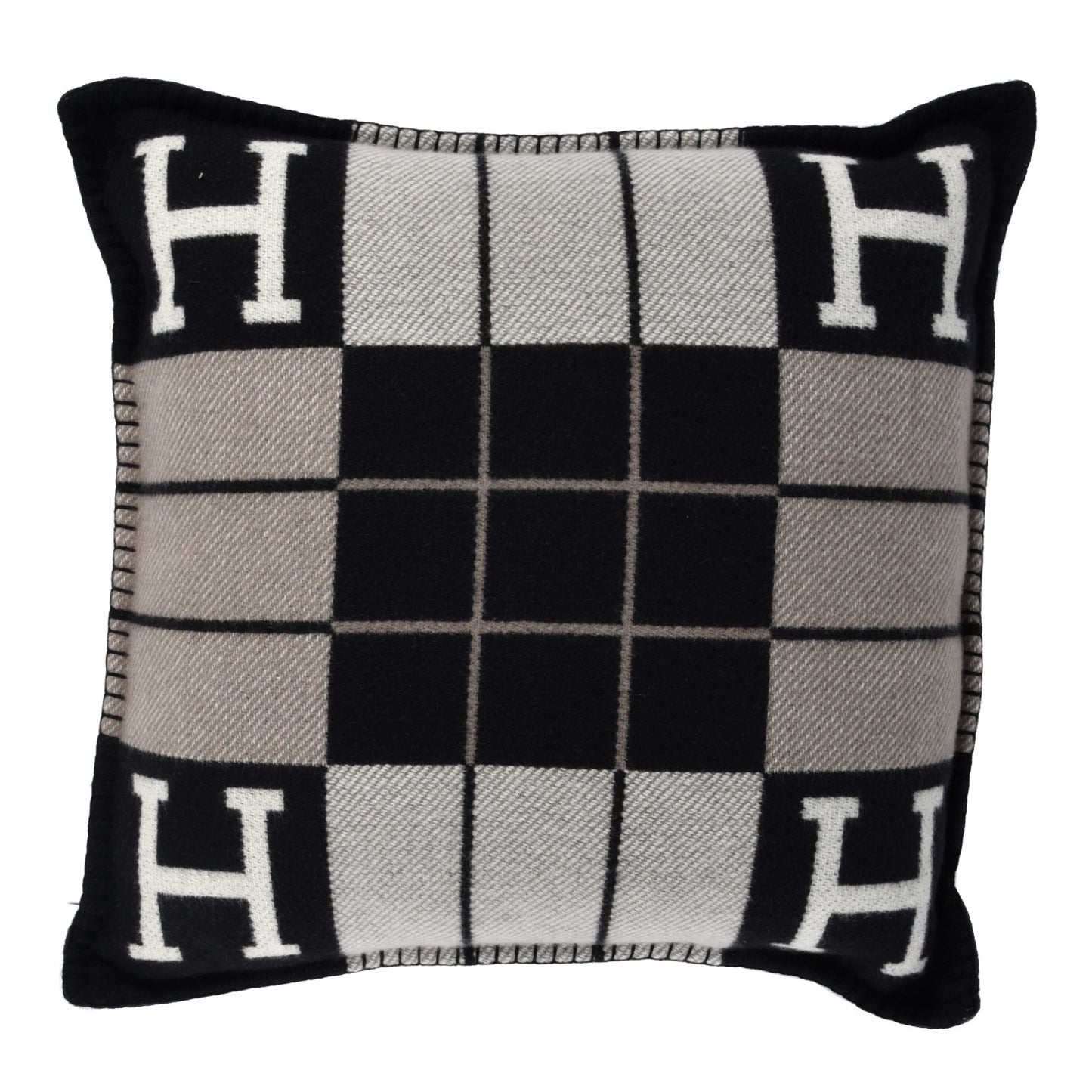 Wool Cashmere Avalon III Pillow PM Ecru Black