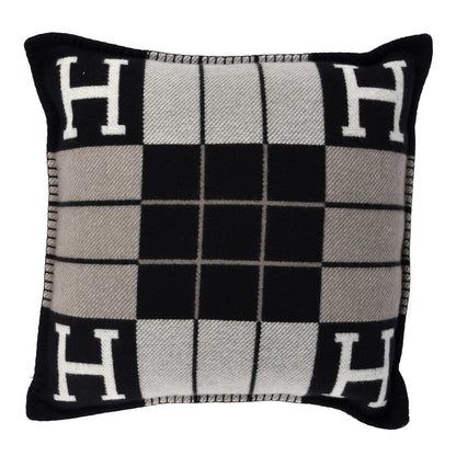 Hermes Wool Cashmere Avalon III Pillow PM Ecru Black 3 of 6