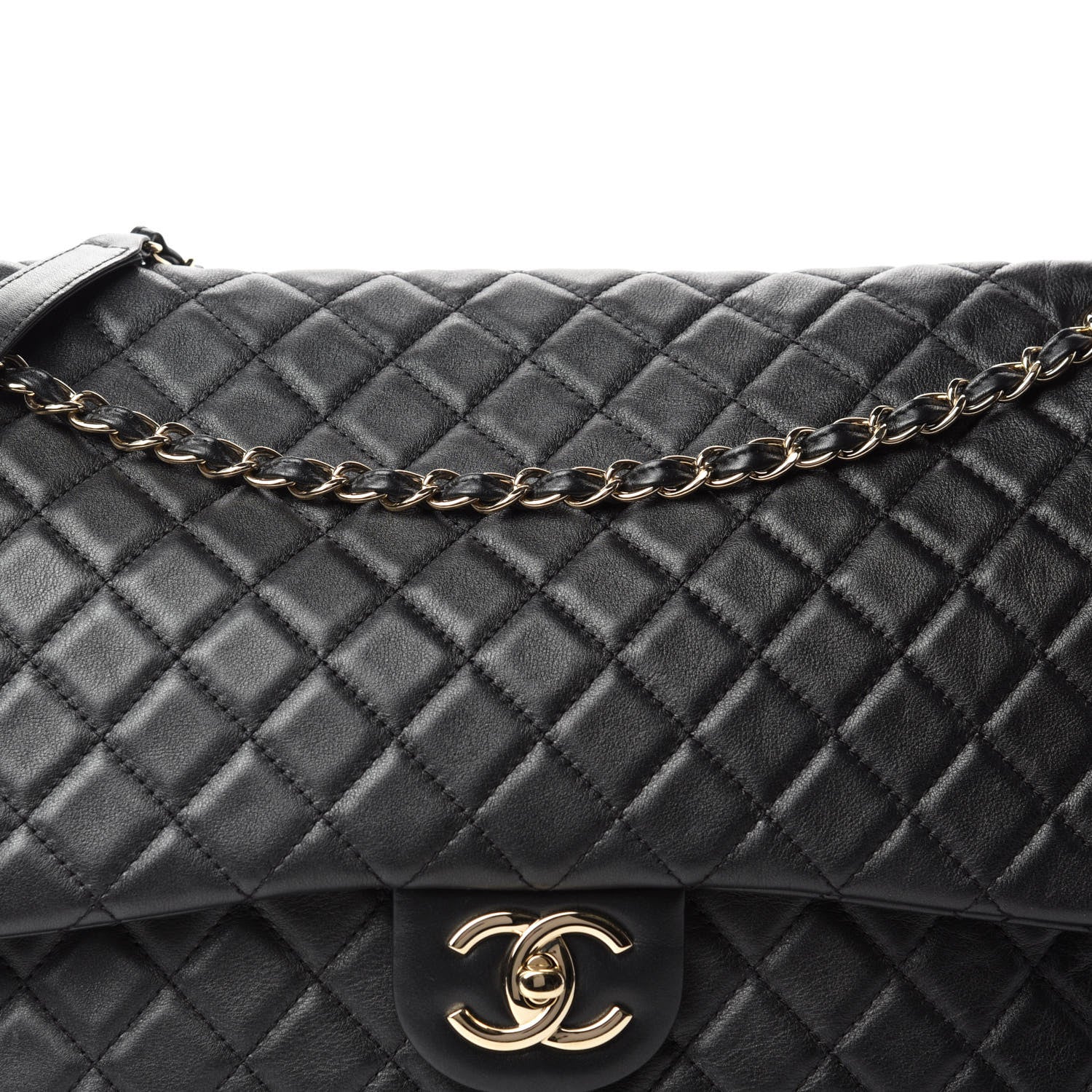 Chanel Calfskin Quilted XXL Travel Flap Bag Black 11 of 11