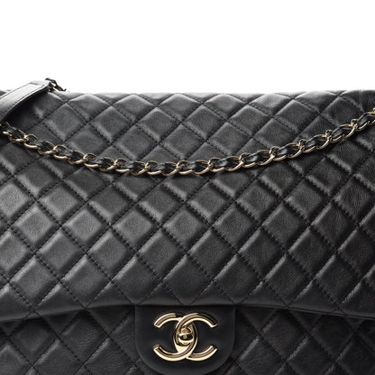 Chanel Calfskin Quilted XXL Travel Flap Bag Black 11 of 11