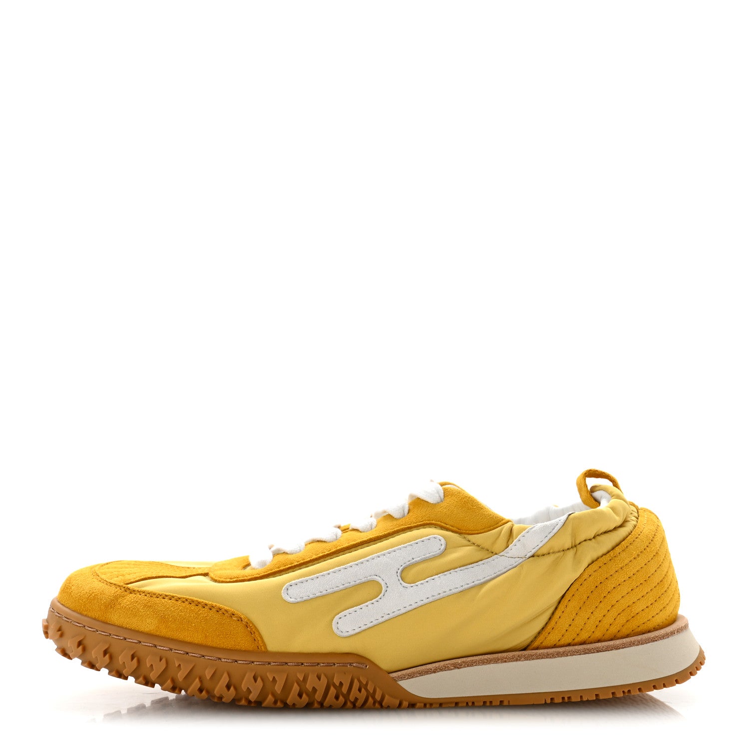 Hermes Suede Goatskin Jet Sneakers 38.5 Jaune Sesame White 1 of 9
