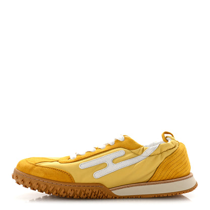 Hermes Suede Goatskin Jet Sneakers 38.5 Jaune Sesame White 1 of 9