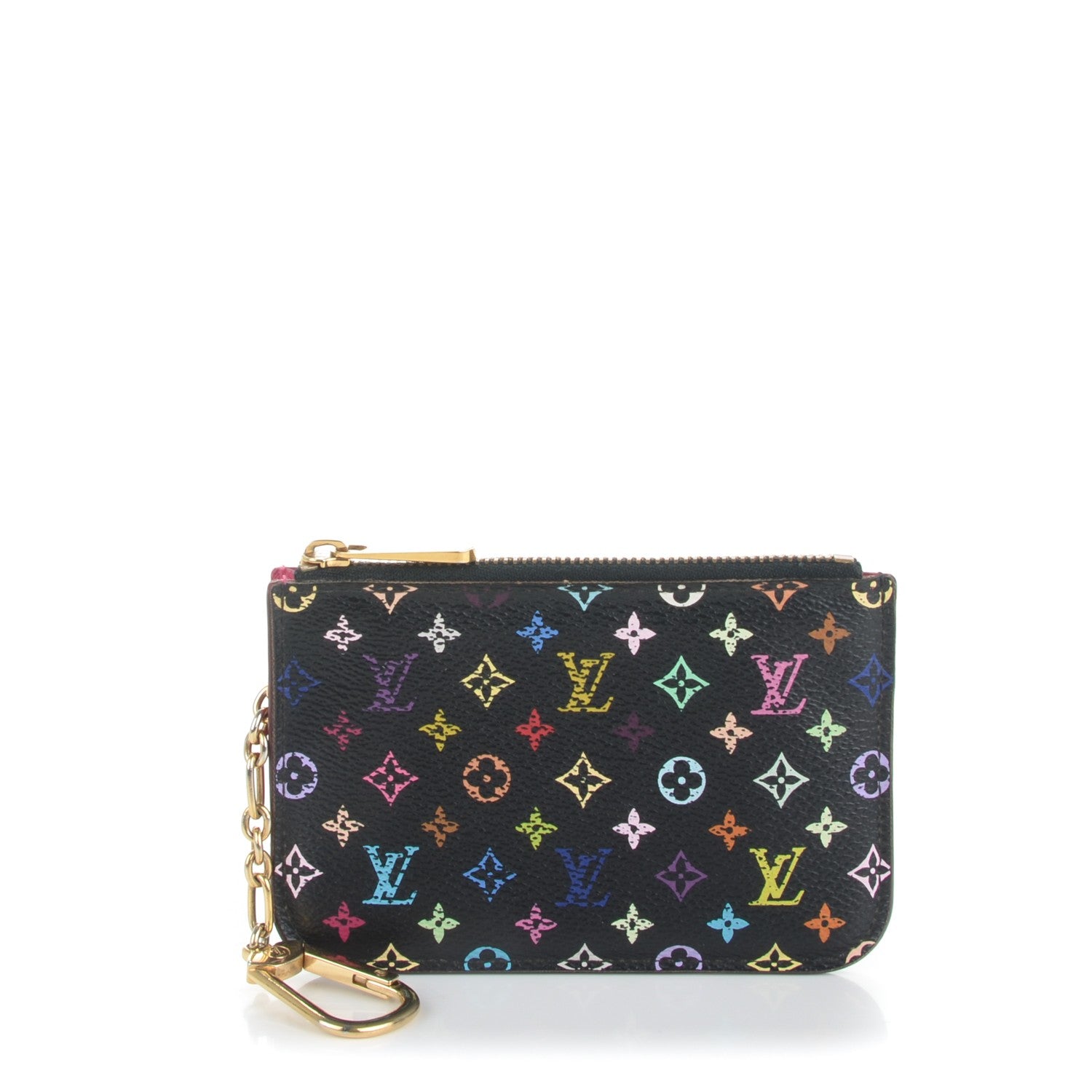 Louis Vuitton Monogram Multicolor Key Pouch Black Grenade 1 of 8