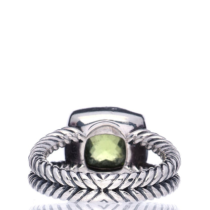 David Yurman Sterling Silver Diamond Peridot 7mm Petite Albion Ring 49 5 3 of 6
