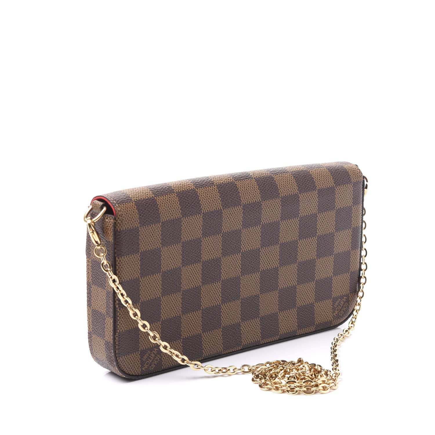 Louis Vuitton Damier Ebene Pochette Felicie Chain Wallet 2 of 10