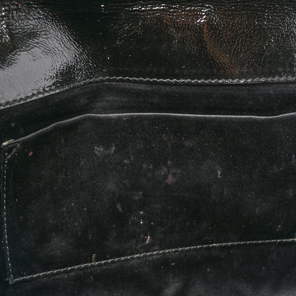 Saint Laurent Textured Patent Monogram Large Belle De Jour Clutch Black 8 of 11