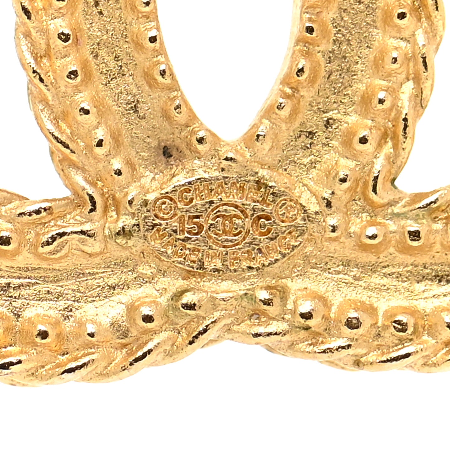 CC Drop Earrings Matte Gold