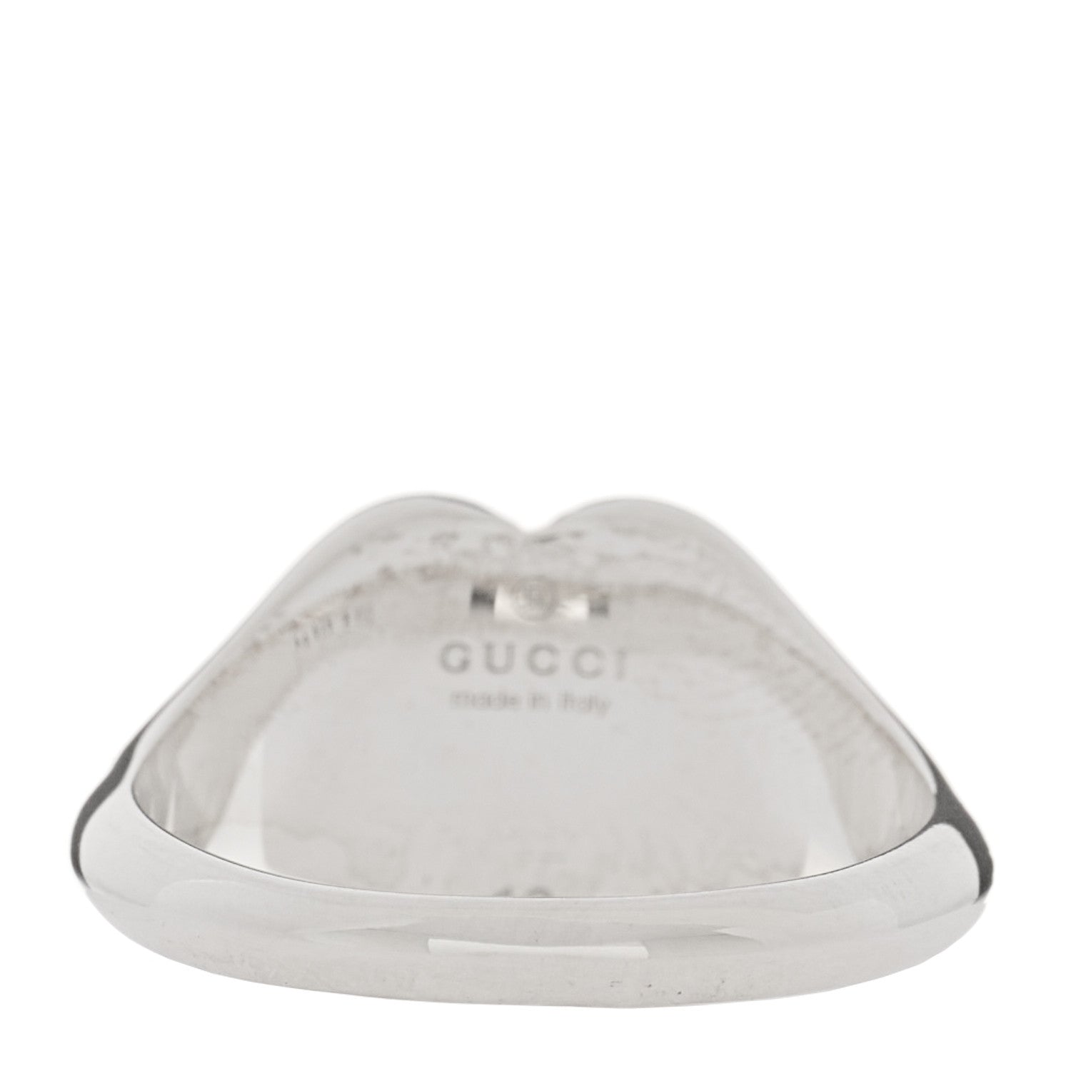 Gucci Sterling Silver Enamel Heart Ring 53 6.5 Red 3 of 5