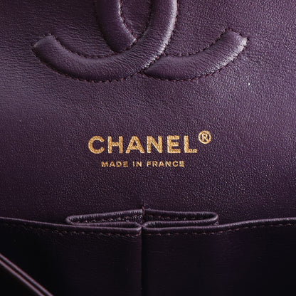 Chanel Lambskin Quilted Medium Double Flap Dark Purple 5 of 9