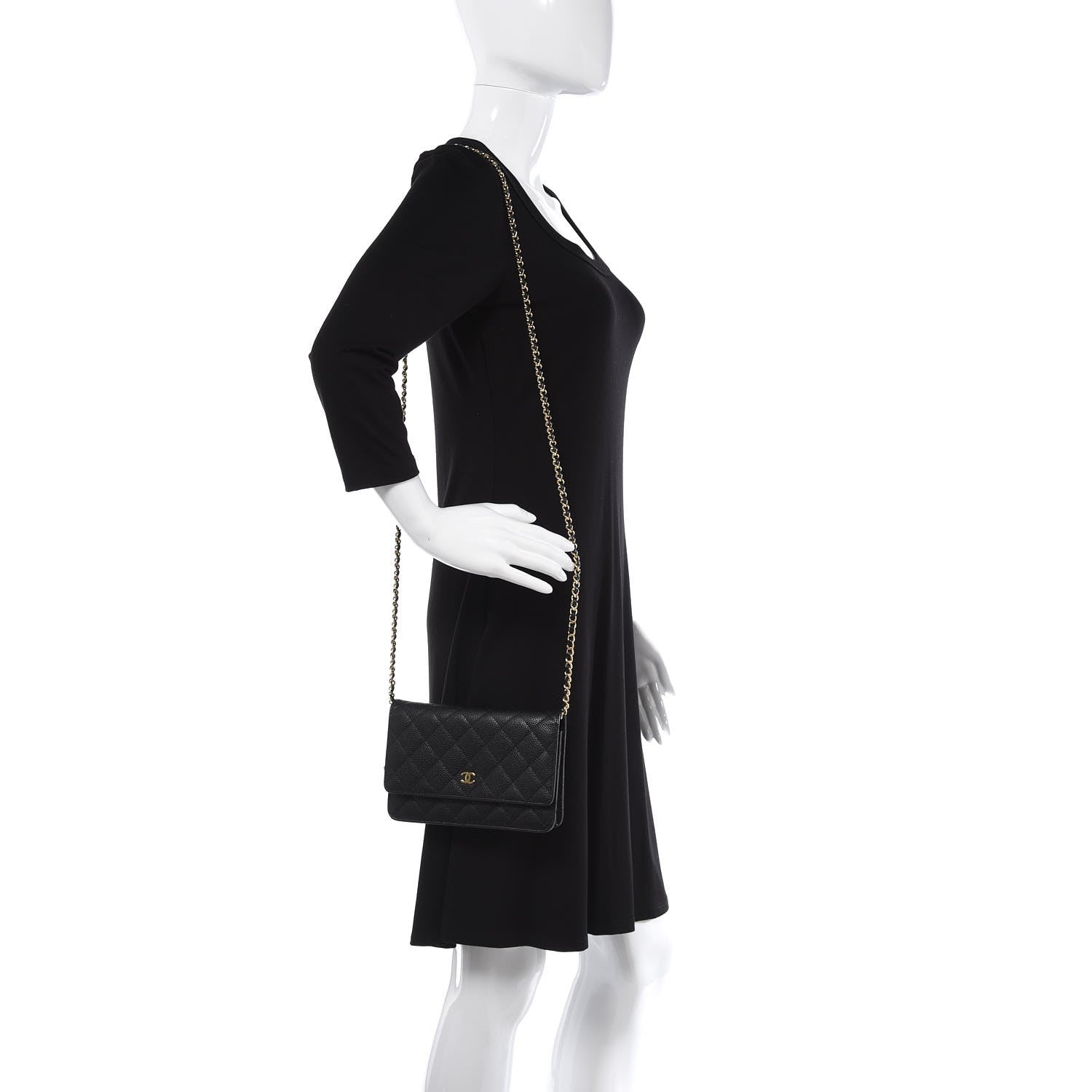 Chanel Caviar Quilted Wallet On Chain WOC Black 2 of 11