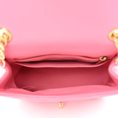 Chanel Lambskin Resin Quilted Mini Pearl Samba Square Flap Pink 5 of 11
