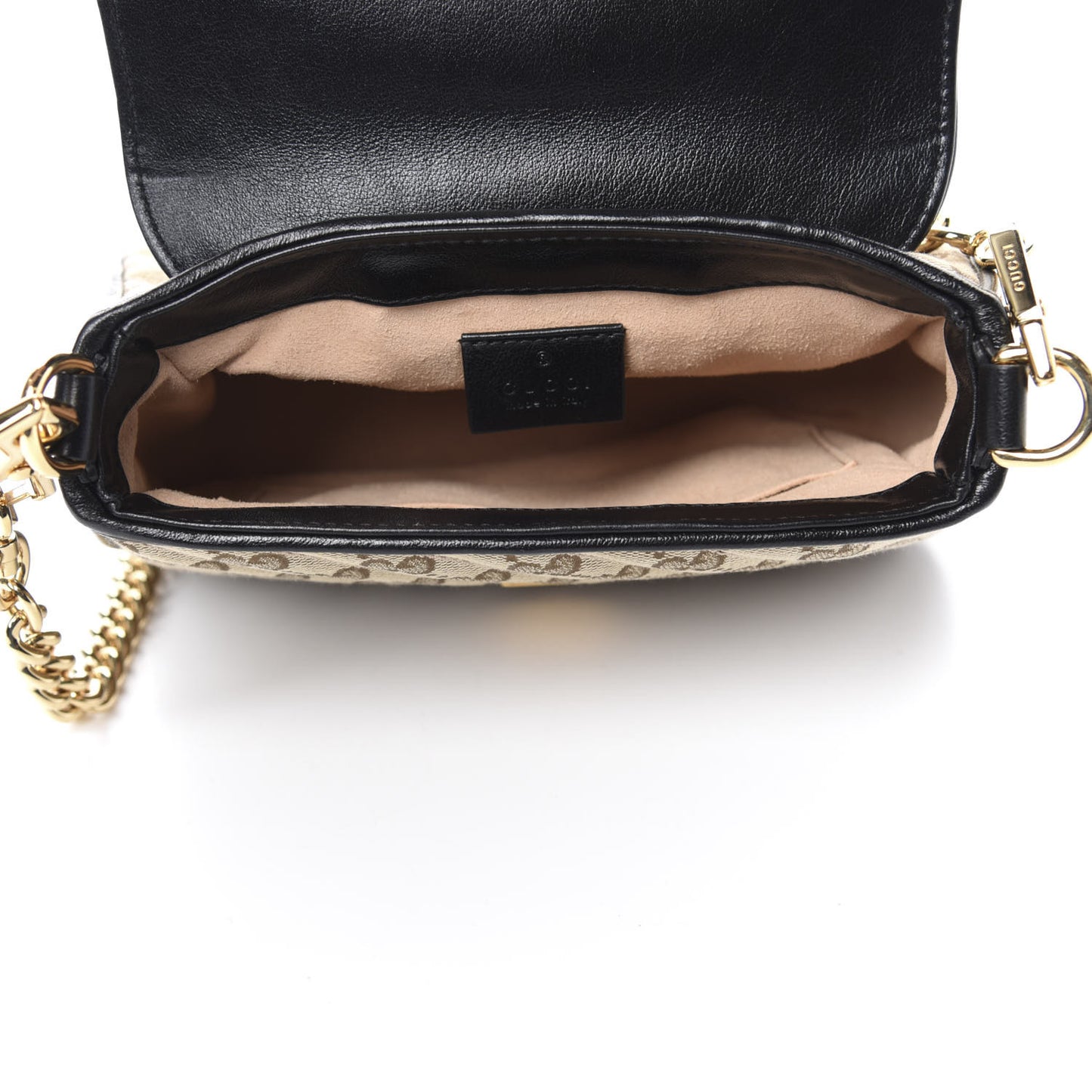 Monogram Azalea Calfskin Matelasse Diagonal Mini GG Marmont Top Handle Shoulder Bag Beige Ebony Black