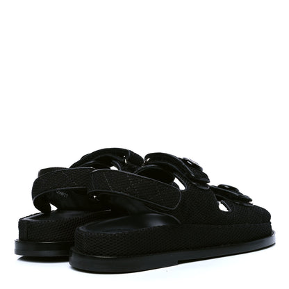 Chanel Mesh Velcro Dad Sandals 37 Black 3 of 4