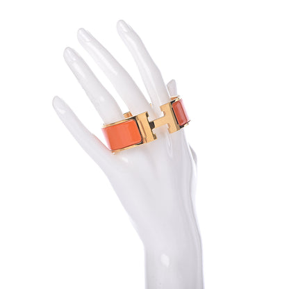 Hermes Enamel Wide Clic Clac H Bracelet PM Orange 2 of 5