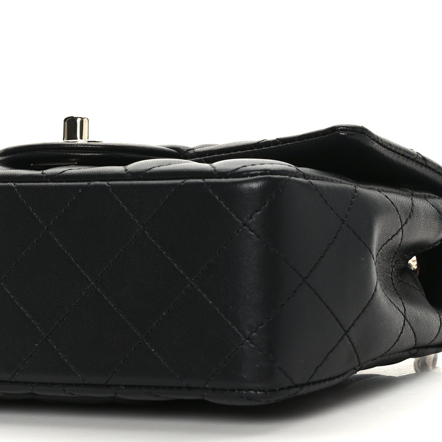 Lambskin Quilted Mini Rectangular Flap Black