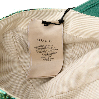 Gucci Silk Blend Jacquard Monogram Santa Barbara Baseball Hat S Green Black Radiant 9 of 9