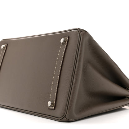 Hermes Epsom Candy Birkin 35 Etain Bleu Thalassa 13 of 16