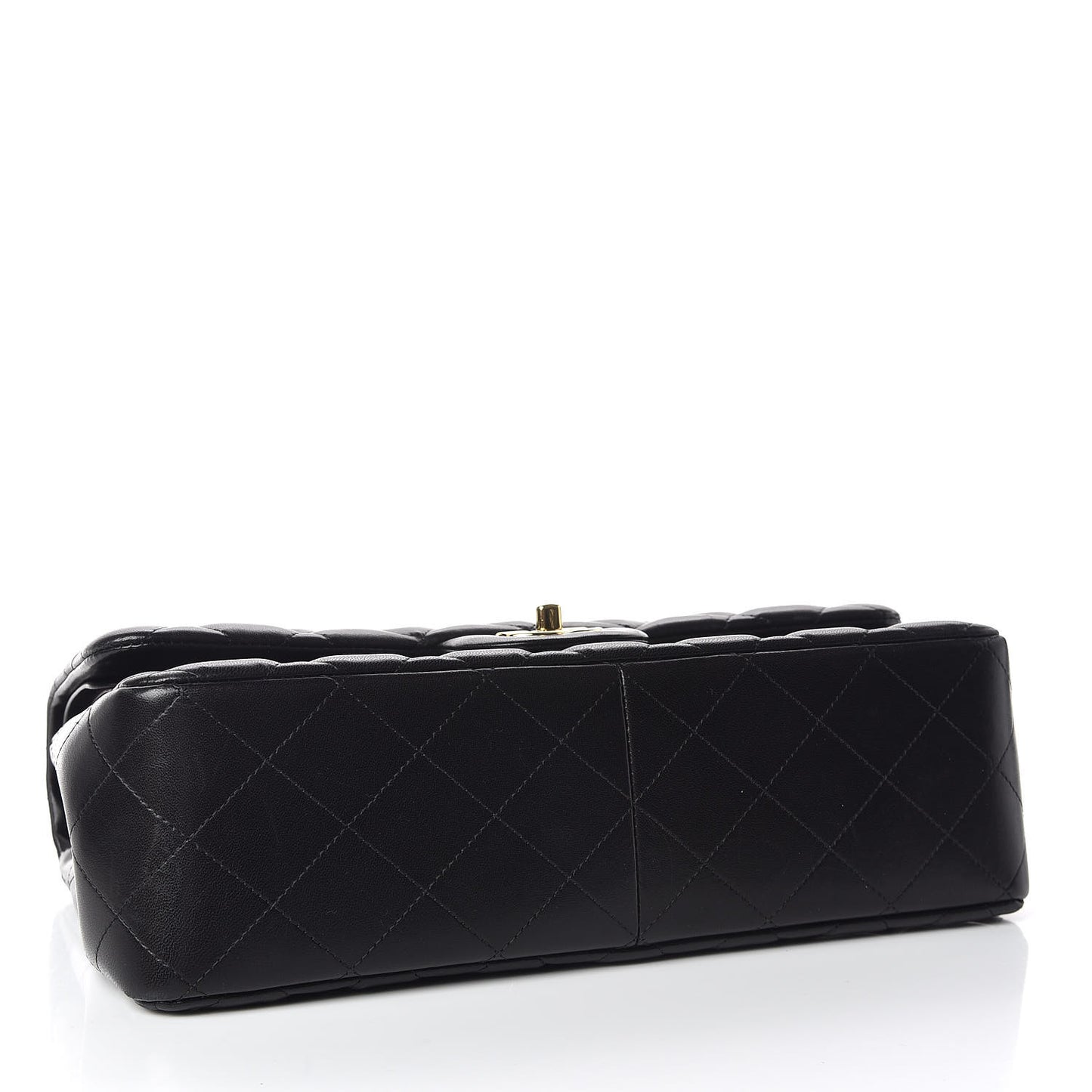 Lambskin Quilted Jumbo Double Flap Black