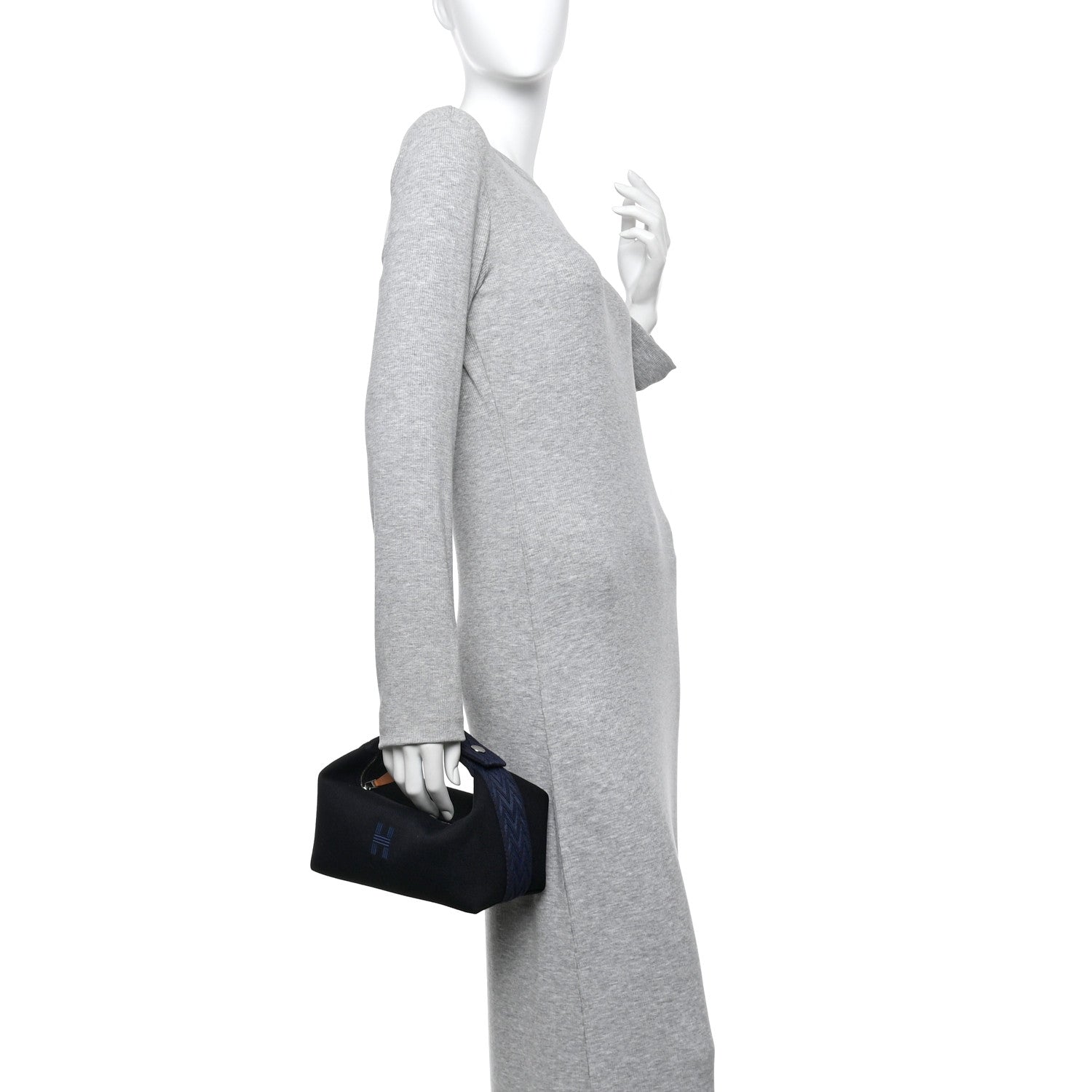 Hermes Canvas Small Bride-A-Brac Pouch Black Bleu Nuit 2 of 10